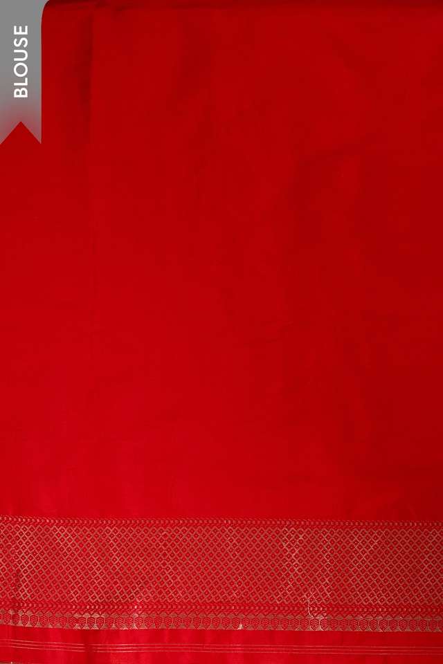 Red Pure Silk Brocade Banaras Saree thumbnail image number null