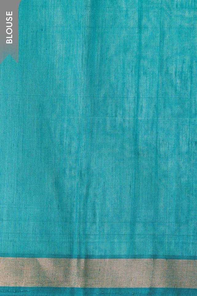 Blue Woven Pure Silk Cotton Saree thumbnail image number null