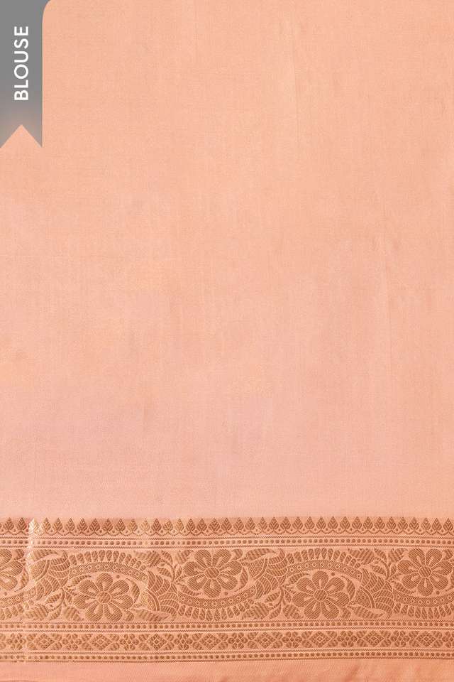 Orange Silk Viscose Kadwa Banarasi Saree thumbnail image number null