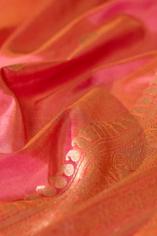 Pink Silk Viscose Kadwa Banarasi Saree thumbnail image number null