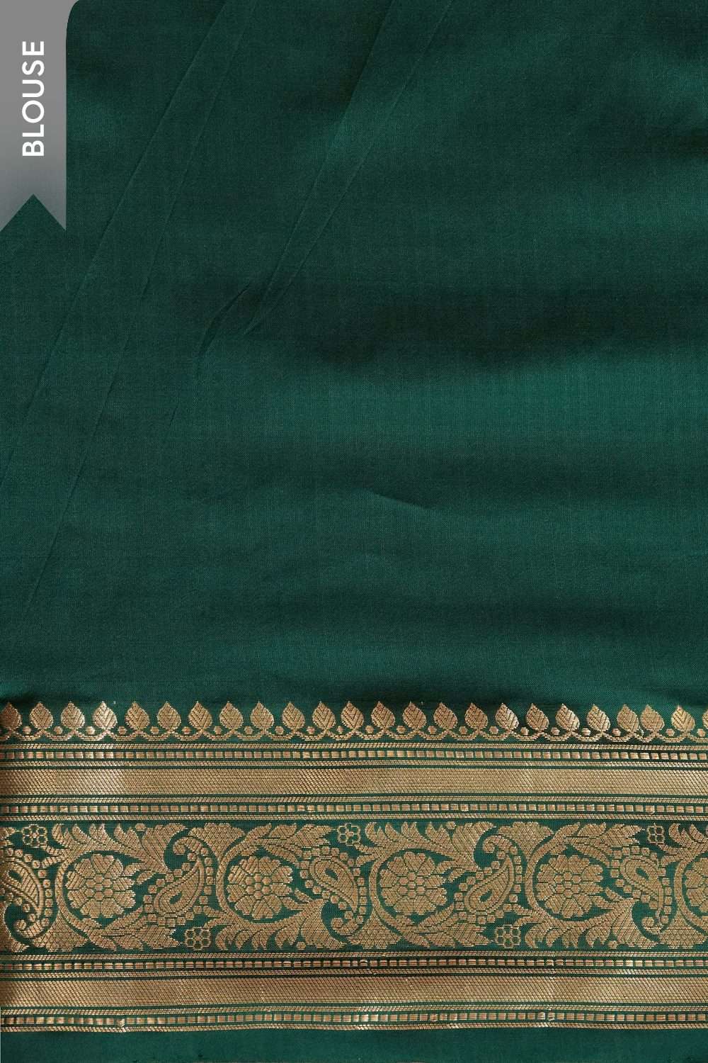 Green Silk Viscose Cutwork Banaras Inspired Design Saree image number null