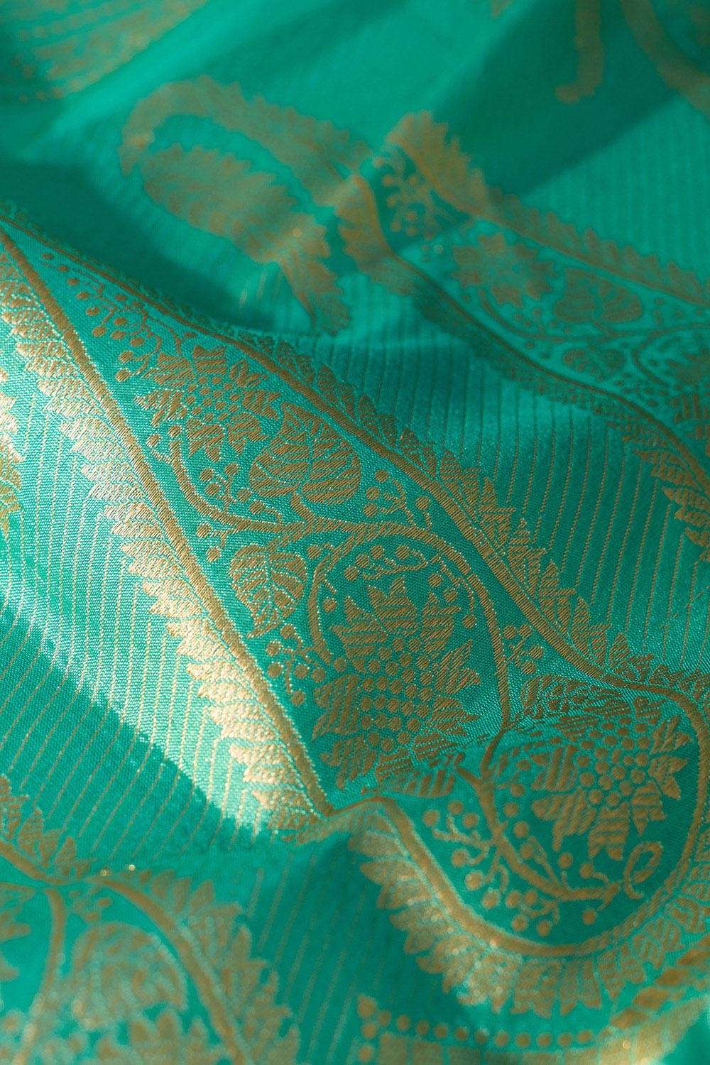 Blue Silk Viscose Cutwork Banaras  Saree image number null