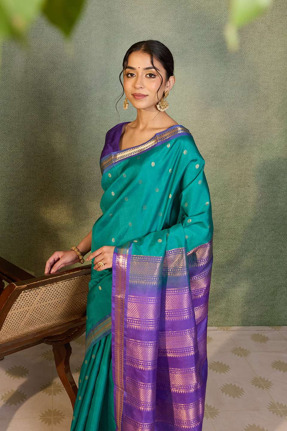 Green Woven Pure Silk Saree