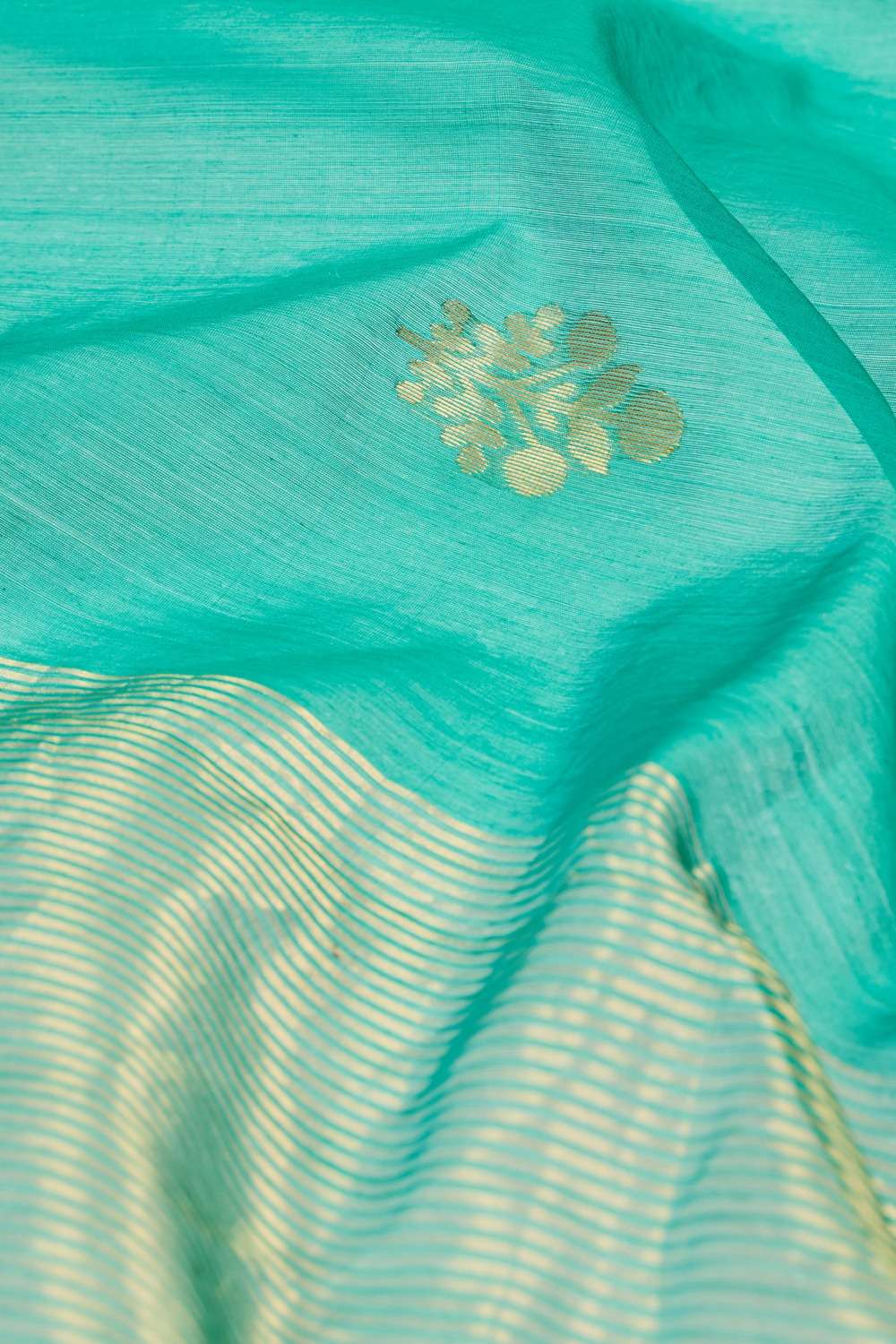 Green Silk Cotton Chanderi Woven Saree image number null