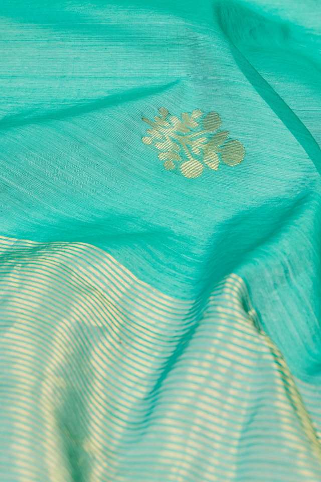 Green Silk Cotton Chanderi Woven Saree thumbnail image number null