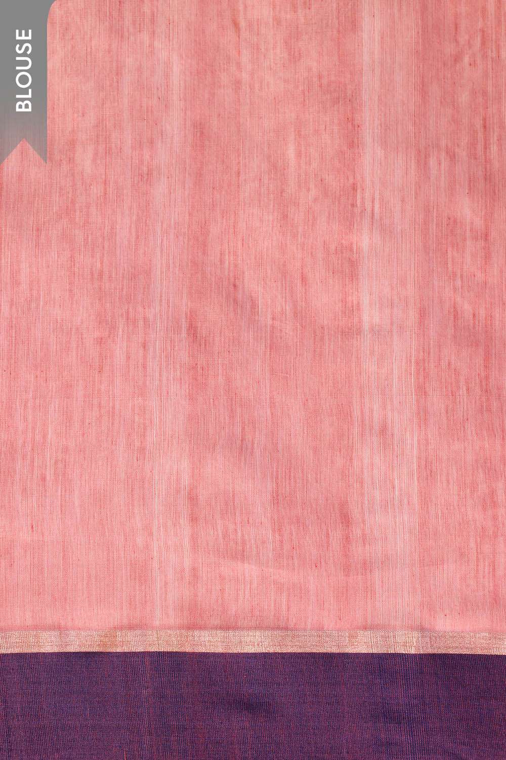 Dark Pink Eknaliya Pure Silk Cotton Chanderi Saree image number null
