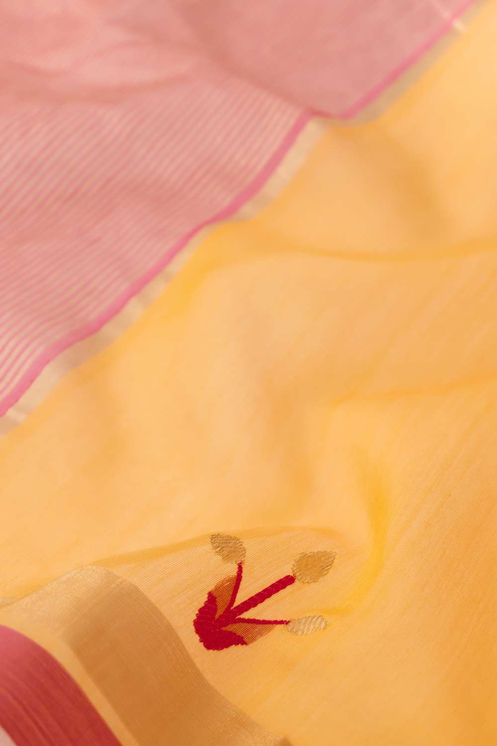 Orange Chanderi Eknaliya Pure Silk Cotton Saree image number null