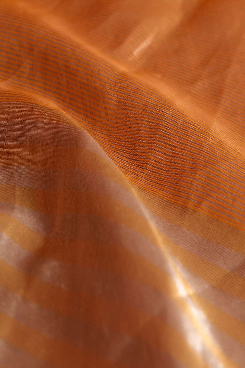 Orange Pure Silk Tissue Chanderi Woven Saree image number null