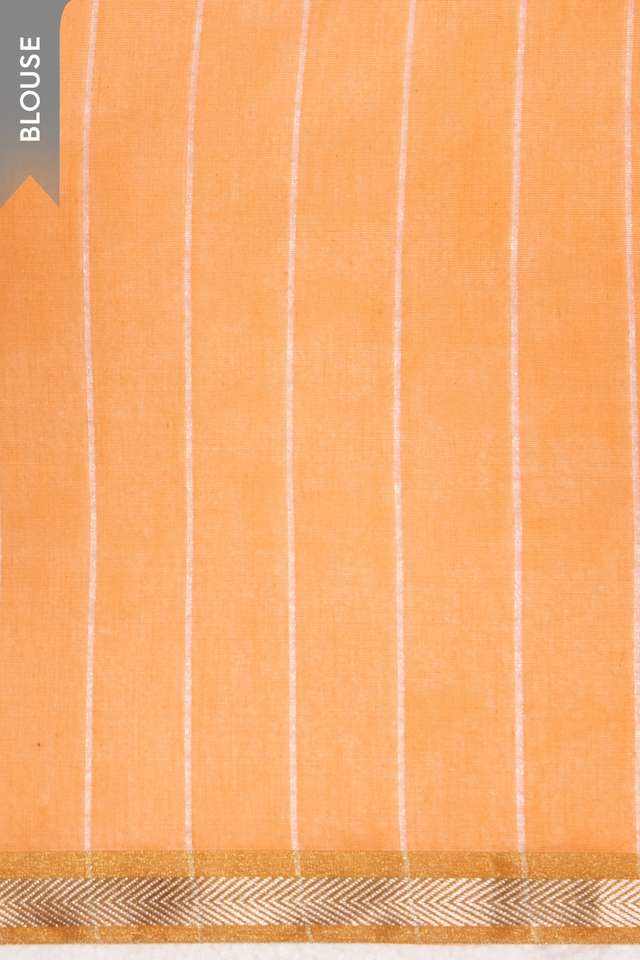 Orange Pure Silk Tissue Chanderi Woven Saree thumbnail image number null