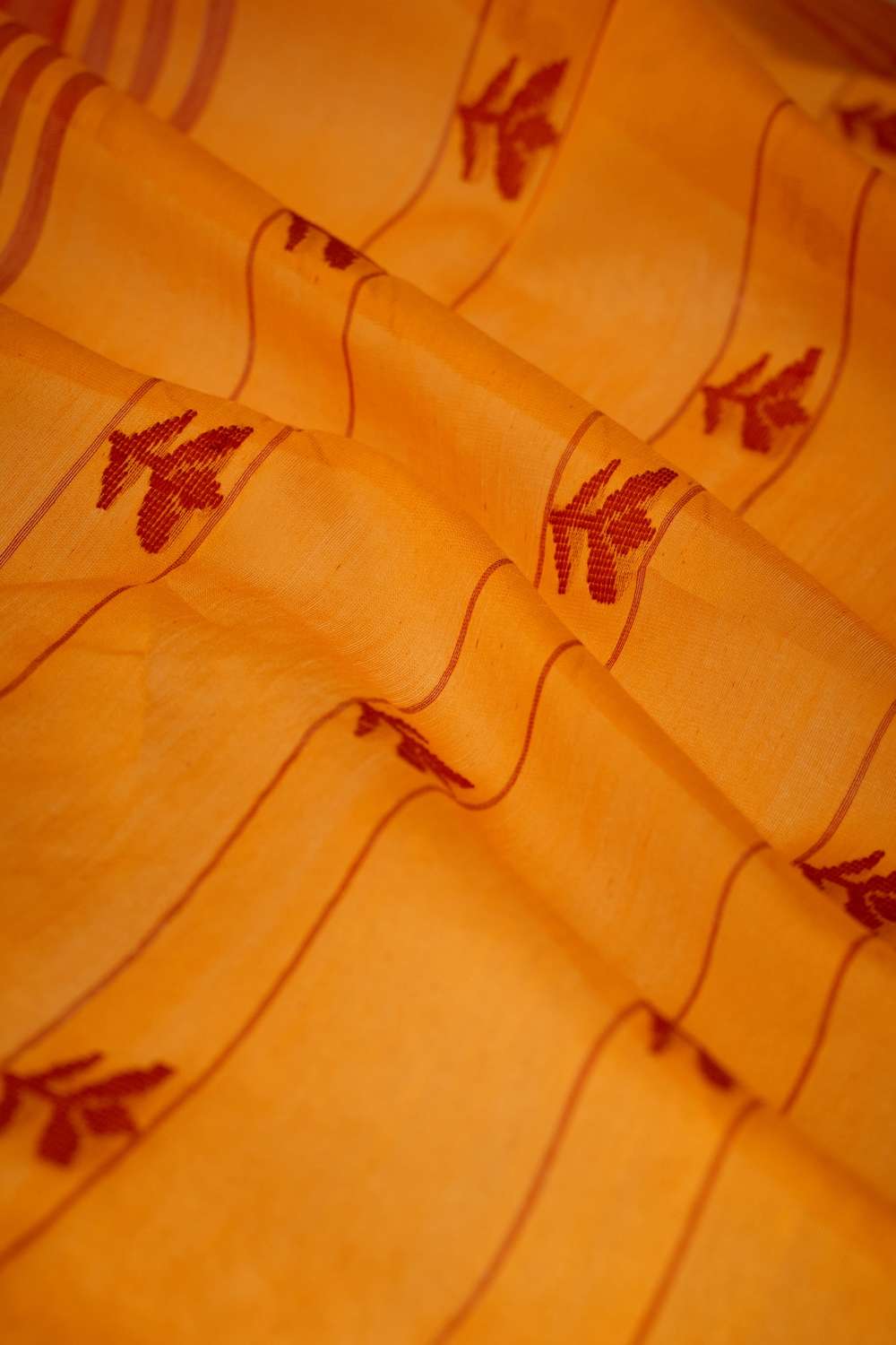 Light Orange Woven Pure Silk Cotton Chanderi Saree image number null