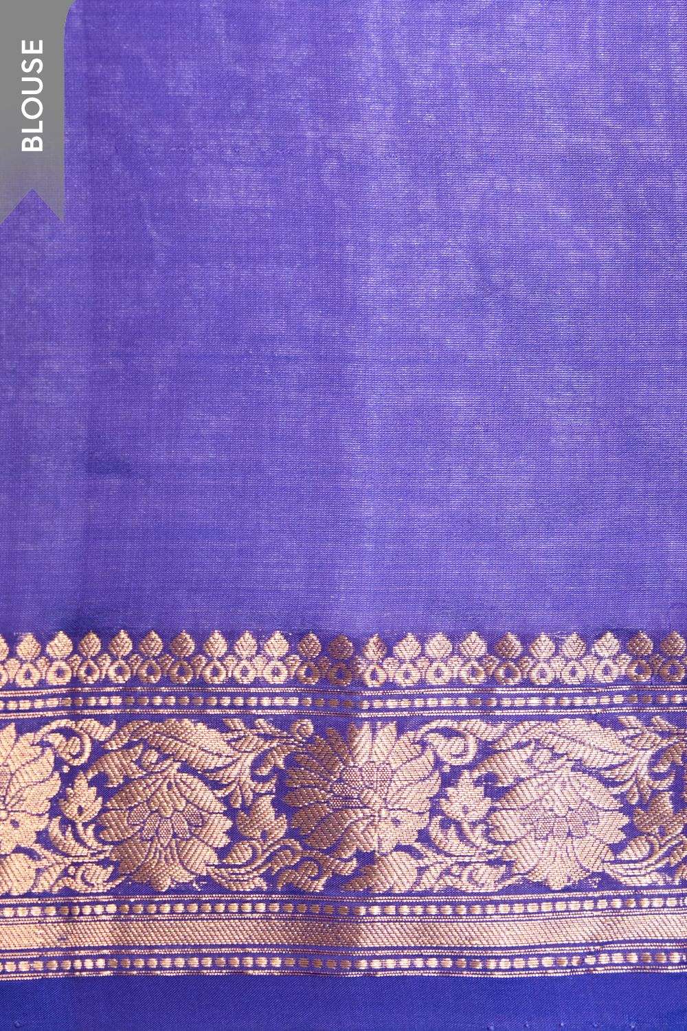 Blue Silk Viscose Banaras Cutwork Saree image number null