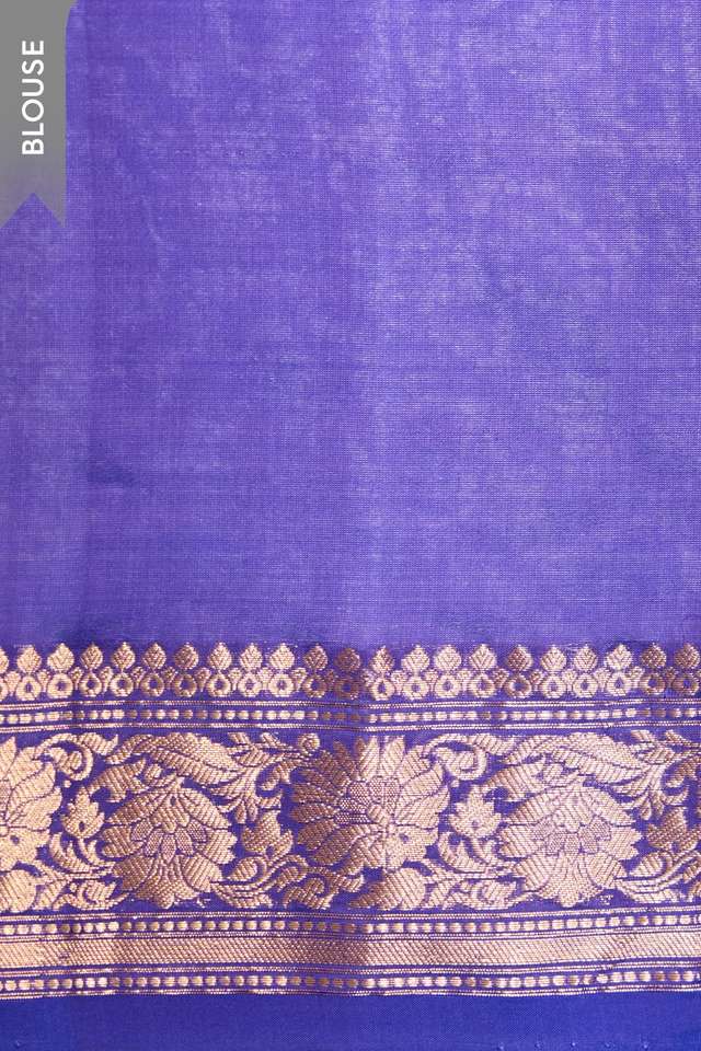 Blue Silk Viscose Banaras Cutwork Saree thumbnail image number null