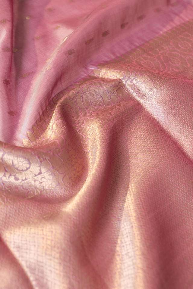 Light Violet Silk Viscose Cutwork Banarasi Saree thumbnail image number null