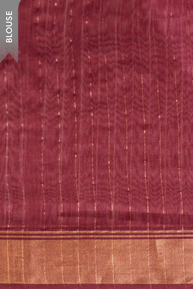 Dark Red Woven Pure Silk Cotton Bengal Saree thumbnail image number null