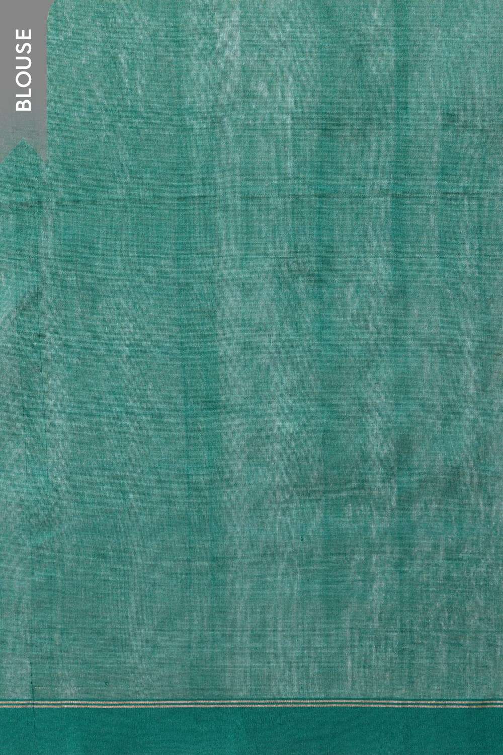 Light Green Bengal Pure Silk Cotton Jamdani Saree image number null