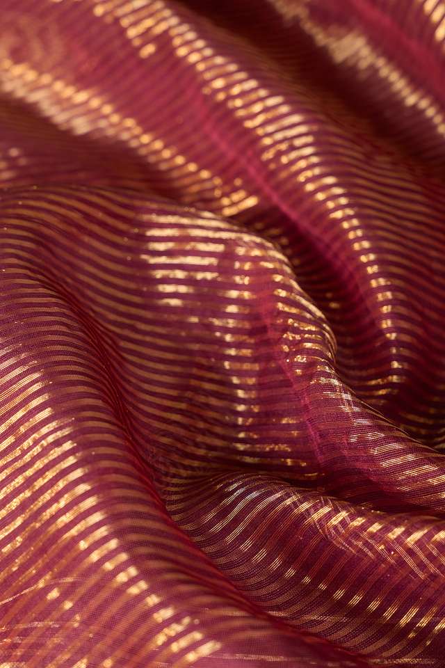 Purple Woven Pure Silk Cotton Chanderi Saree thumbnail image number null