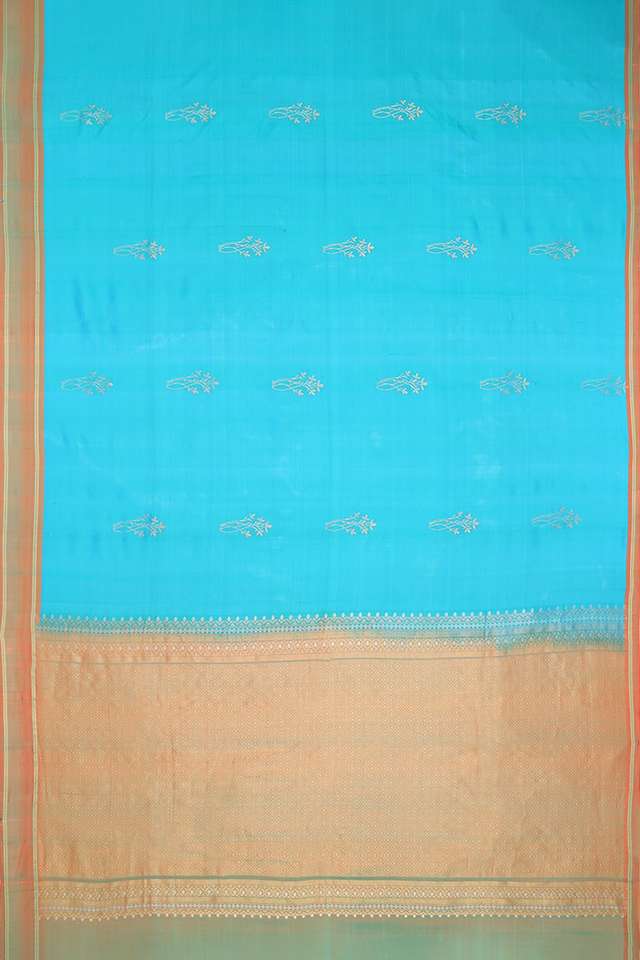 Blue Woven Soft Pure Silk Saree thumbnail image number null