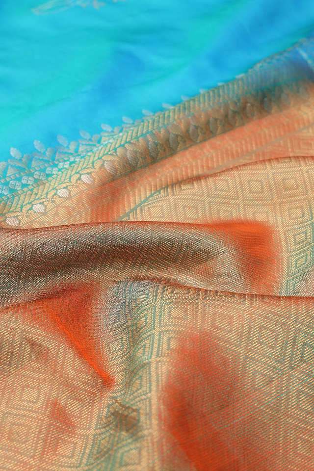 Blue Woven Soft Pure Silk Saree thumbnail image number null