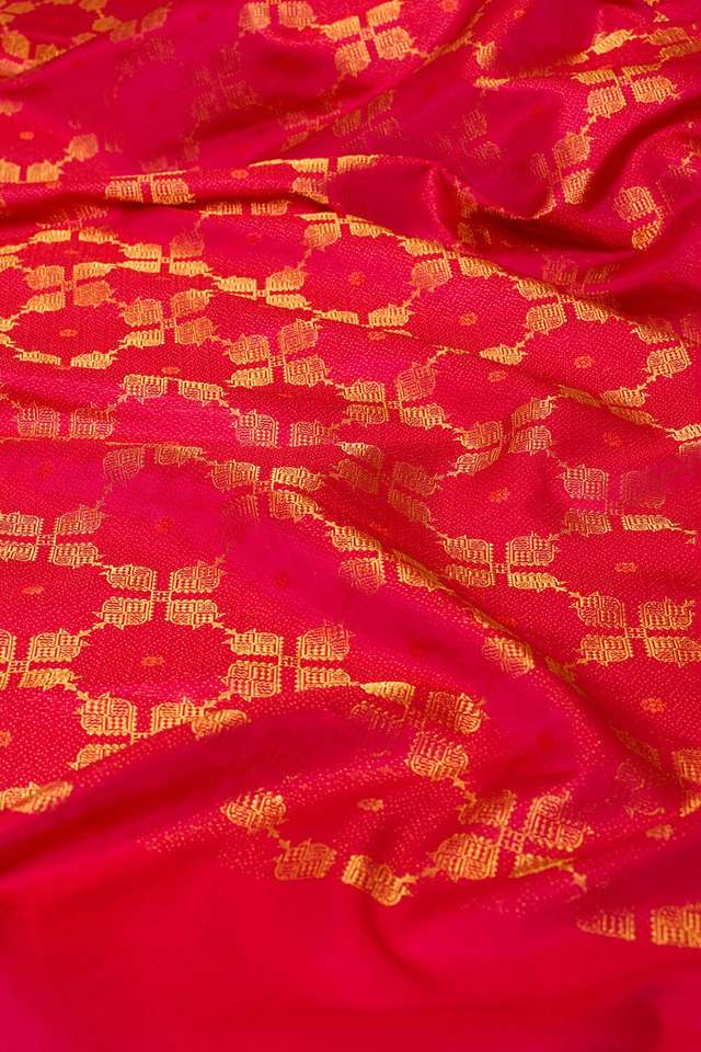 Pink Brocade Pure Silk Kanjeevaram Saree thumbnail image number null