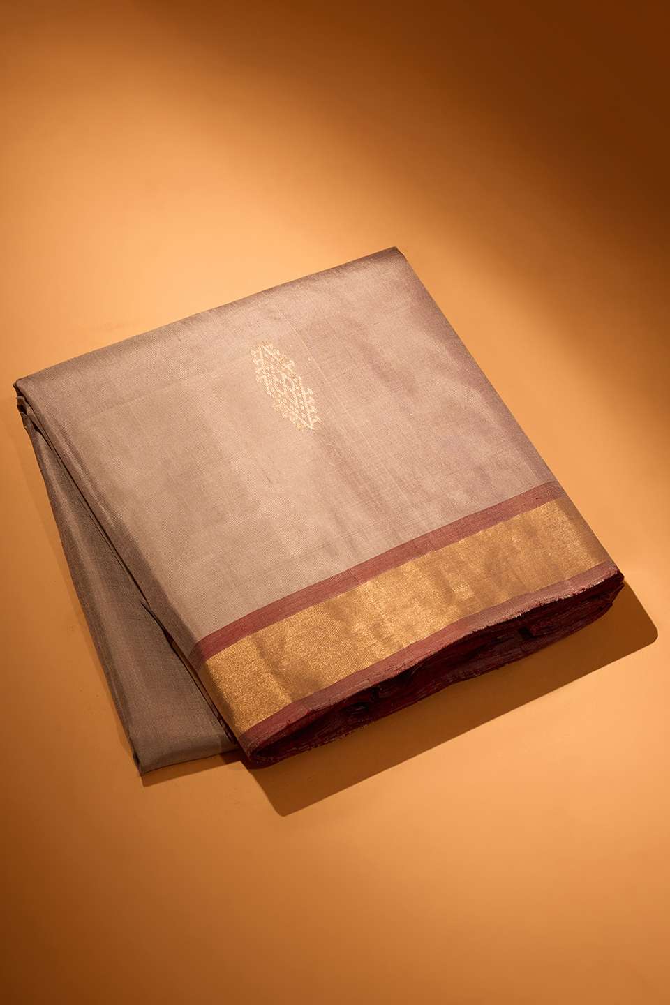 Grey Woven Soft Pure Silk Saree