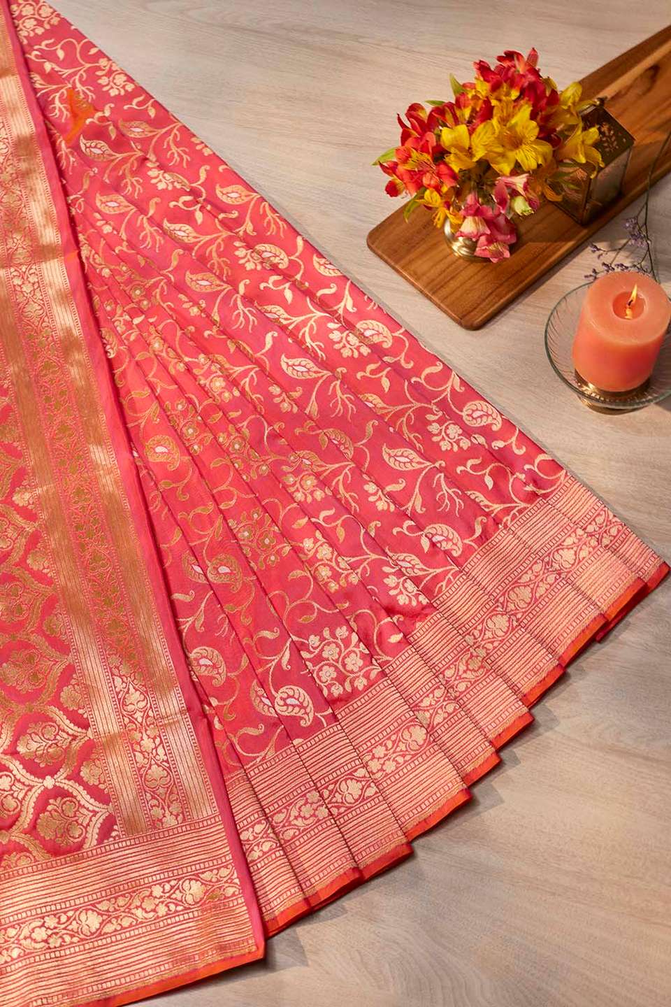 Light Pink Banaras Silk Saree