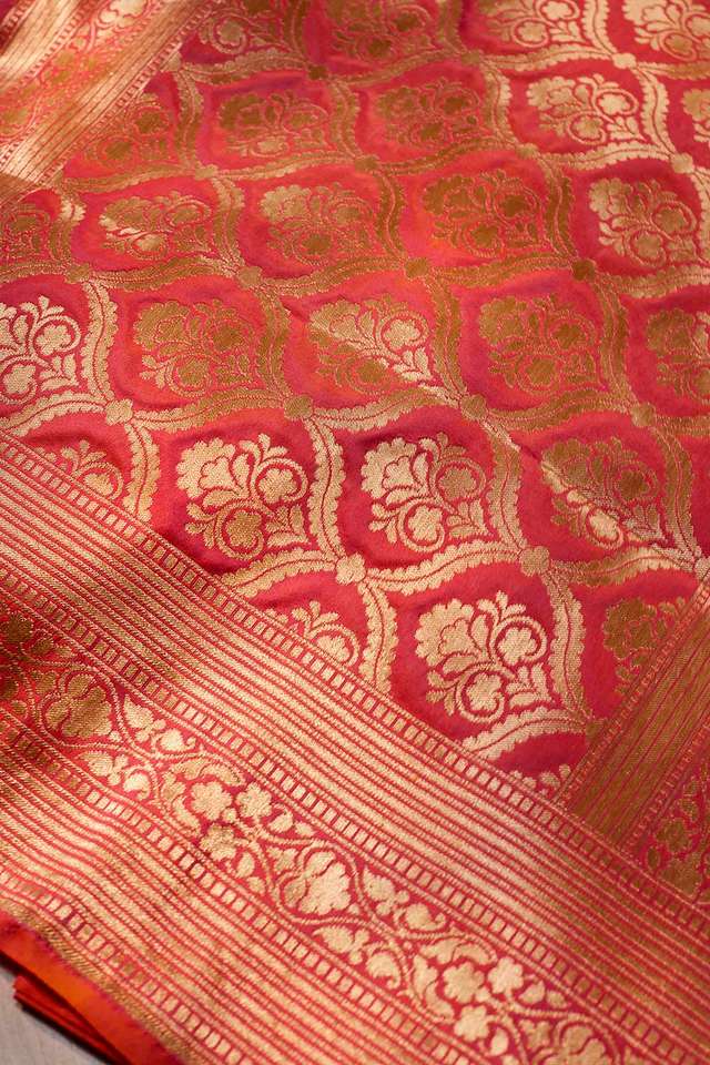 Light Pink Banaras Silk Saree thumbnail image number null