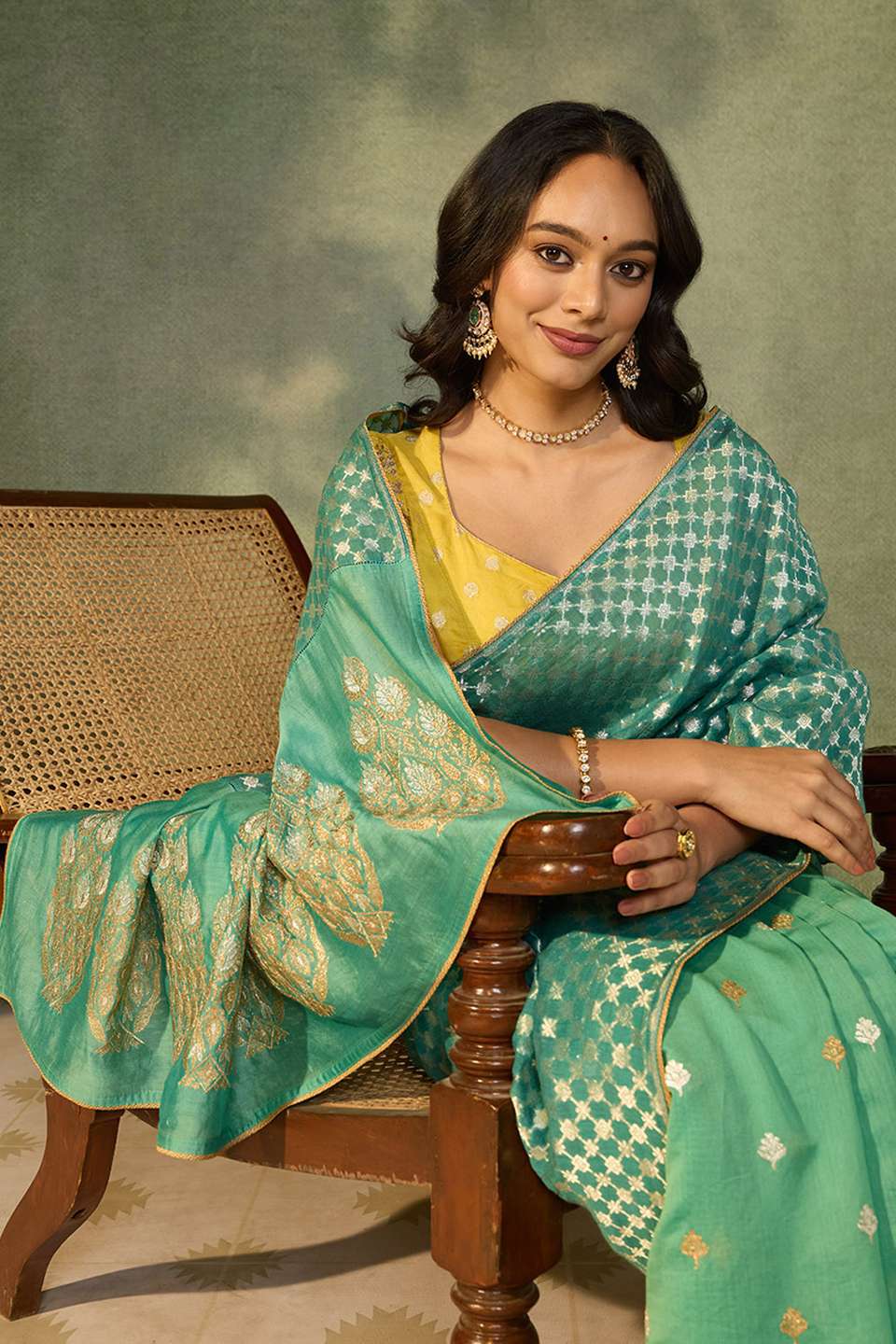 Blue Woven Pure Silk Cotton Saree