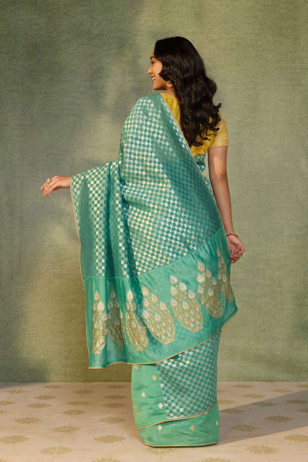 Blue Woven Pure Silk Cotton Saree image number null