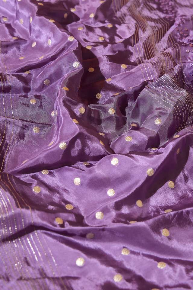 Purple Viscose Embroidered Saree thumbnail image number null
