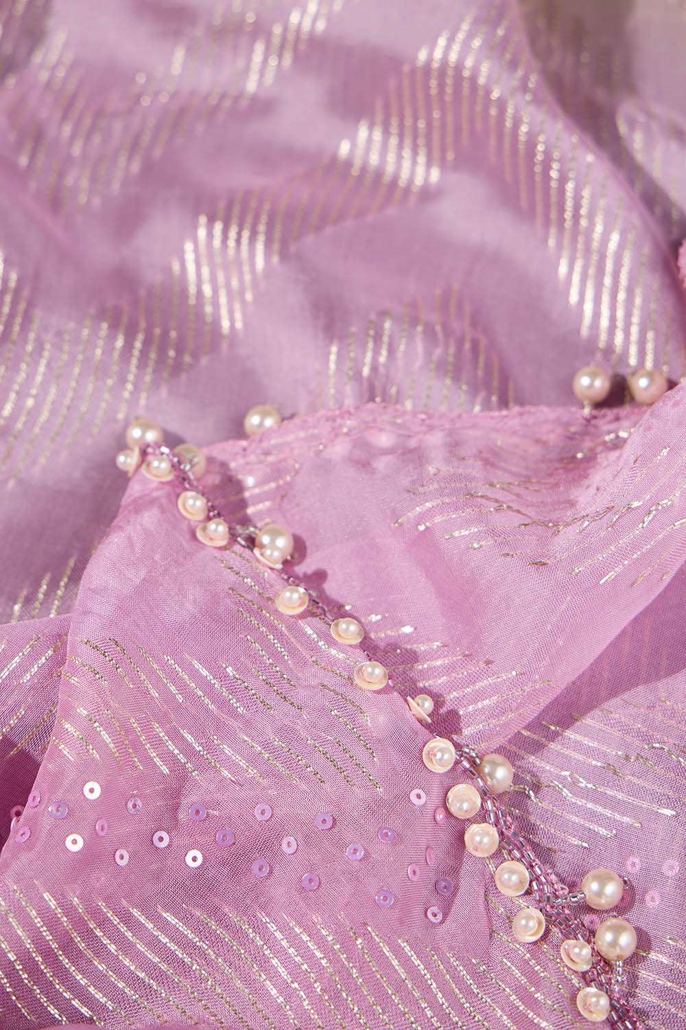 Light Green & Pink Viscose Embroidered Saree image number null