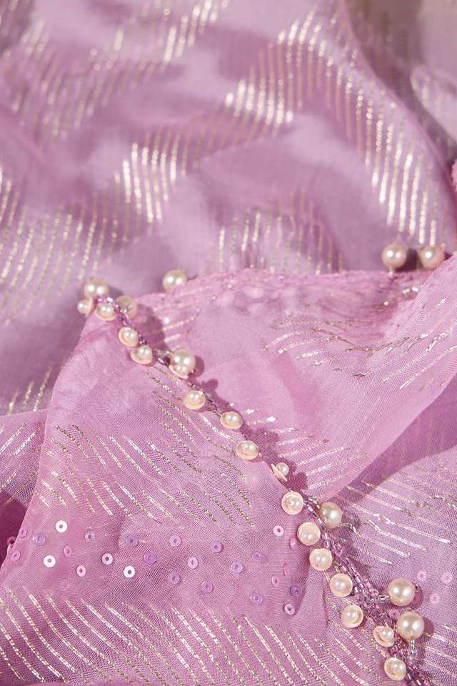 Light Green & Pink Viscose Embroidered Saree thumbnail image number null
