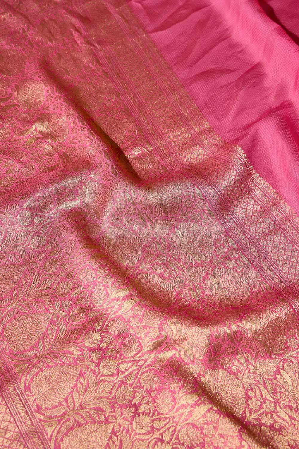 Pink Woven Viscose Saree image number null