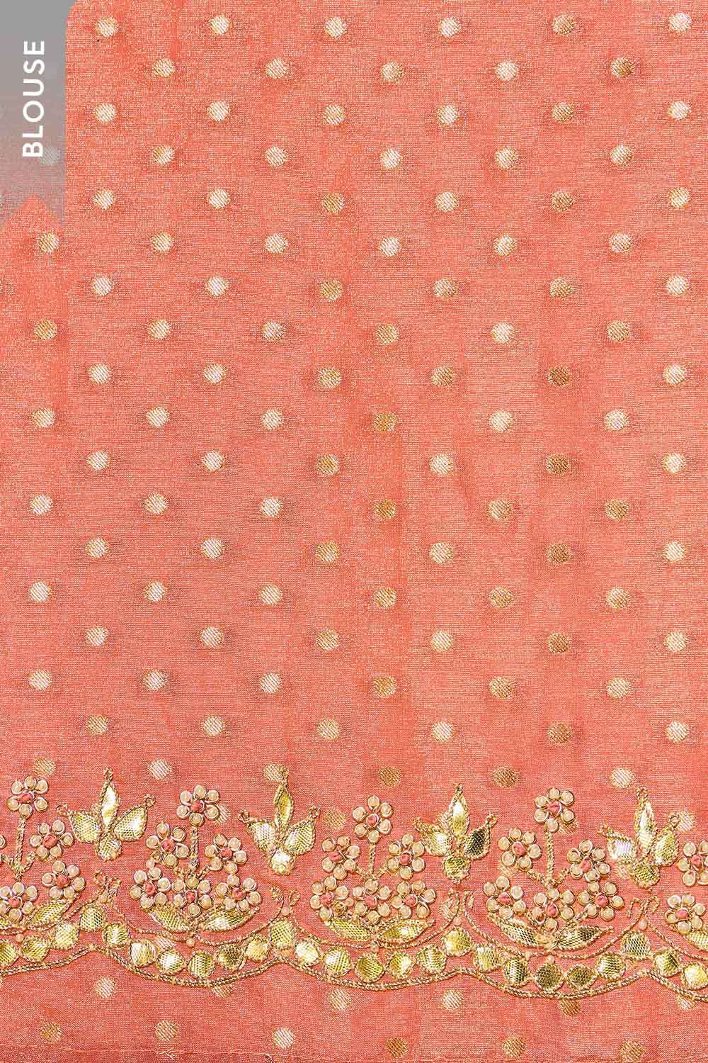 Peach Viscose Tissue Gotta Patti Saree image number null