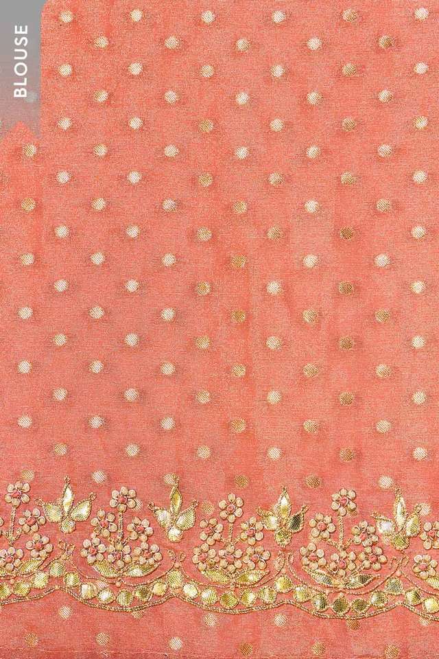Peach Viscose Tissue Gotta Patti Saree thumbnail image number null