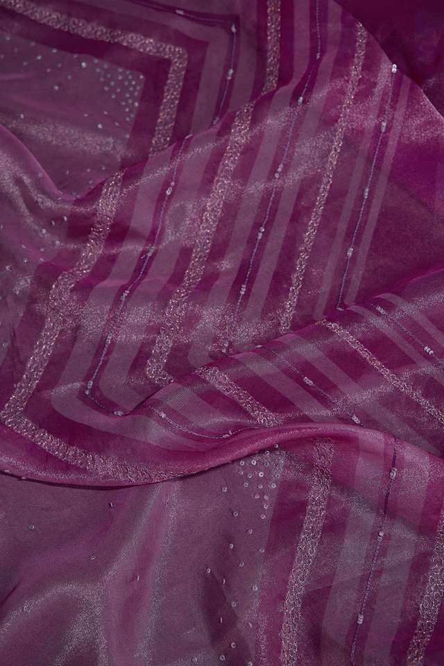 Pink Printed Viscose Tissue Saree thumbnail image number null