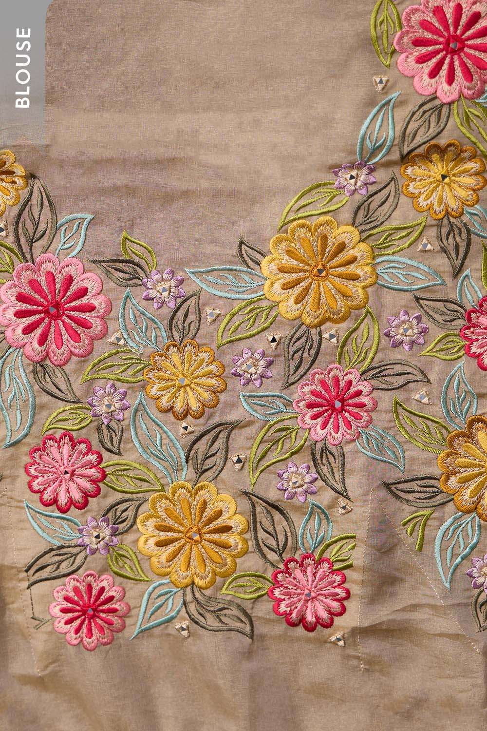 Beige Woven Viscose Tissue Saree image number null