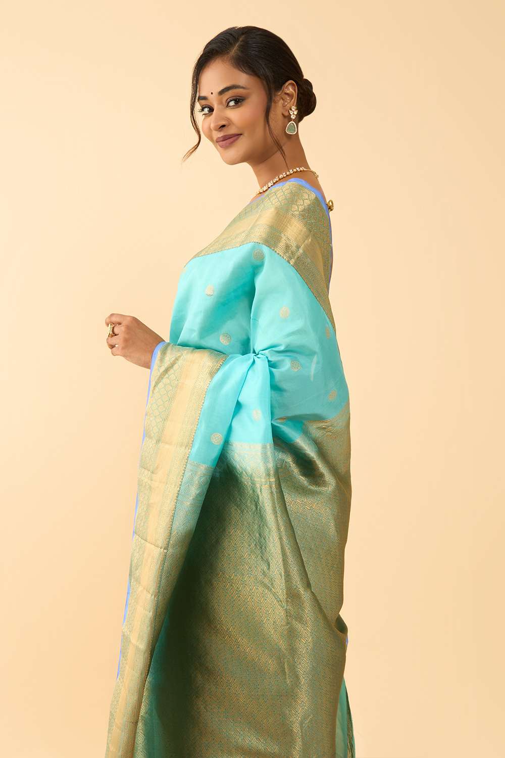 Light Blue Woven Silk Viscose Saree image number null