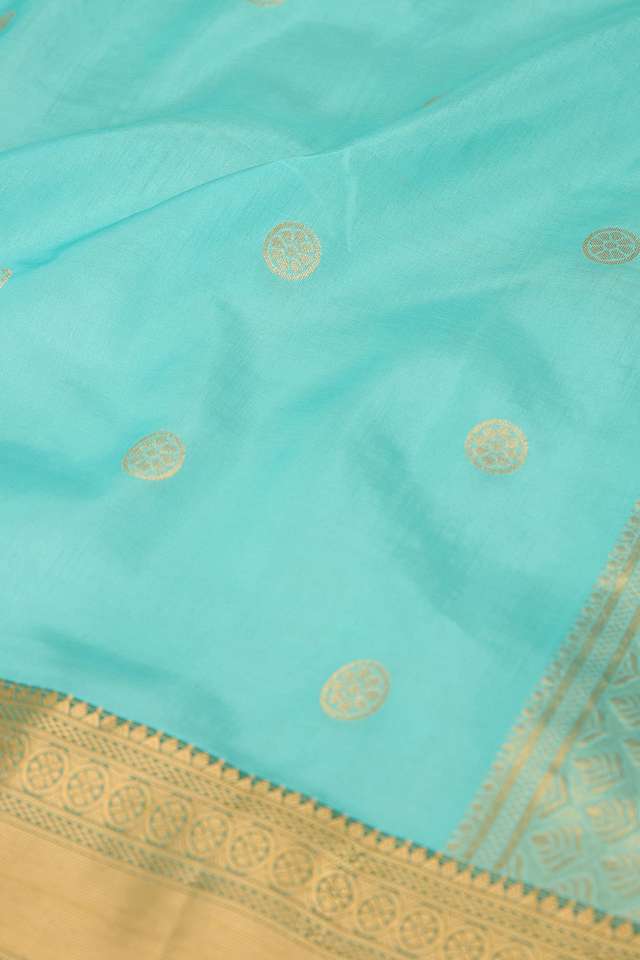 Light Blue Woven Silk Viscose Saree thumbnail image number null
