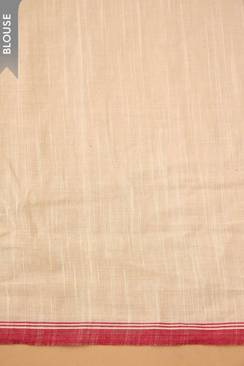Off White Pure Cotton Block Printed Bengal Saree image number null