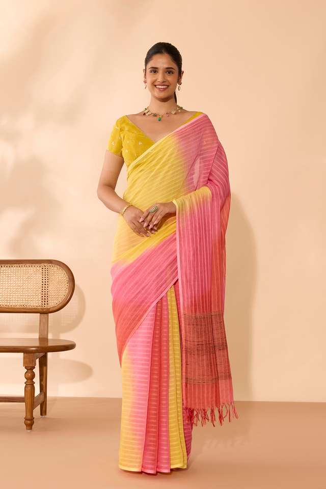 Multi Silk Modal Tie And Dye Saree thumbnail image number null