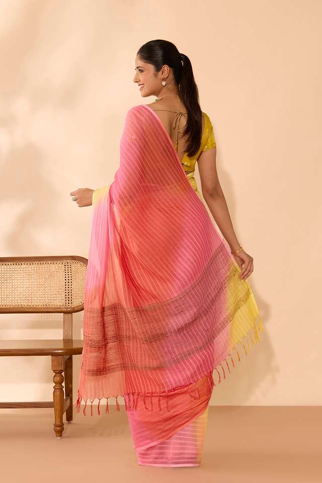 Multi Silk Modal Tie And Dye Saree thumbnail image number null