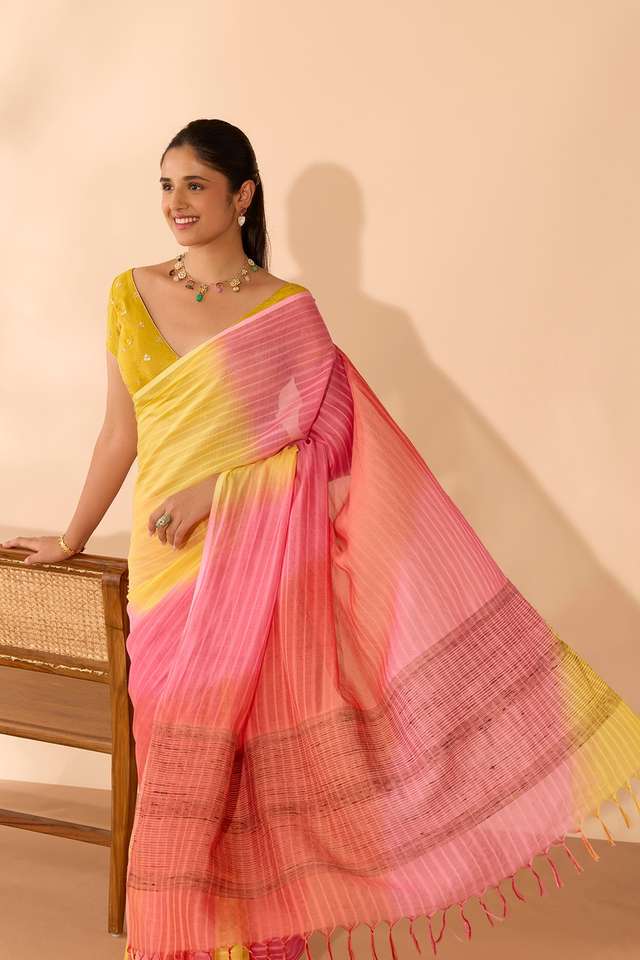 Multi Silk Modal Tie And Dye Saree thumbnail image number null