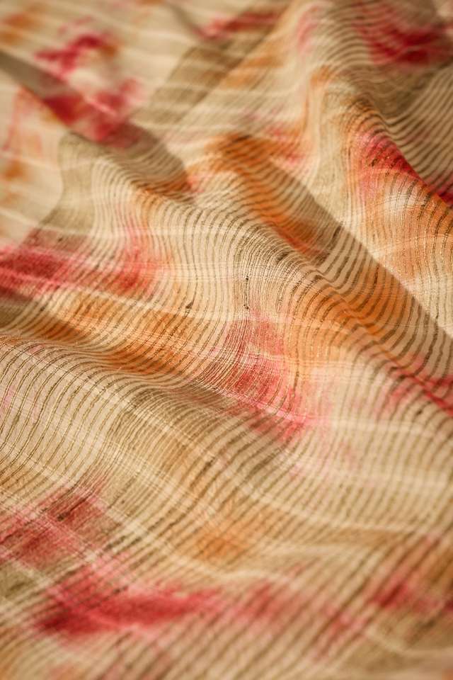 Pink Silk Modal Tie & Dye Saree thumbnail image number null