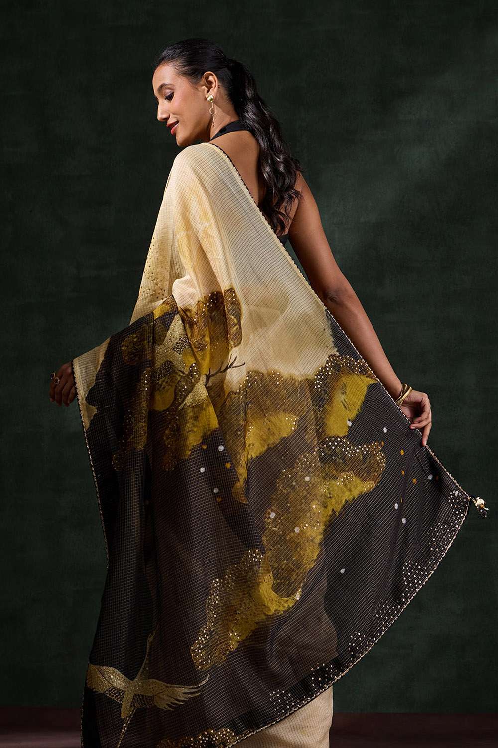 Beige Pure Silk Cotton Embroidered Saree image number null