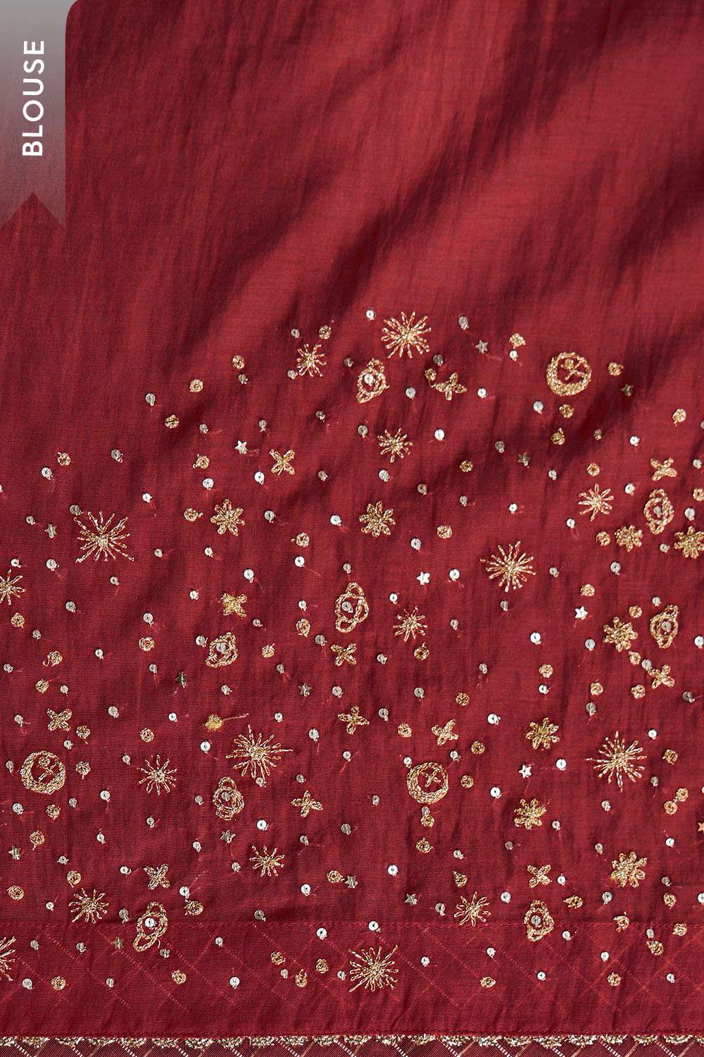 Red Pure Silk Cotton Embroidered Saree image number null