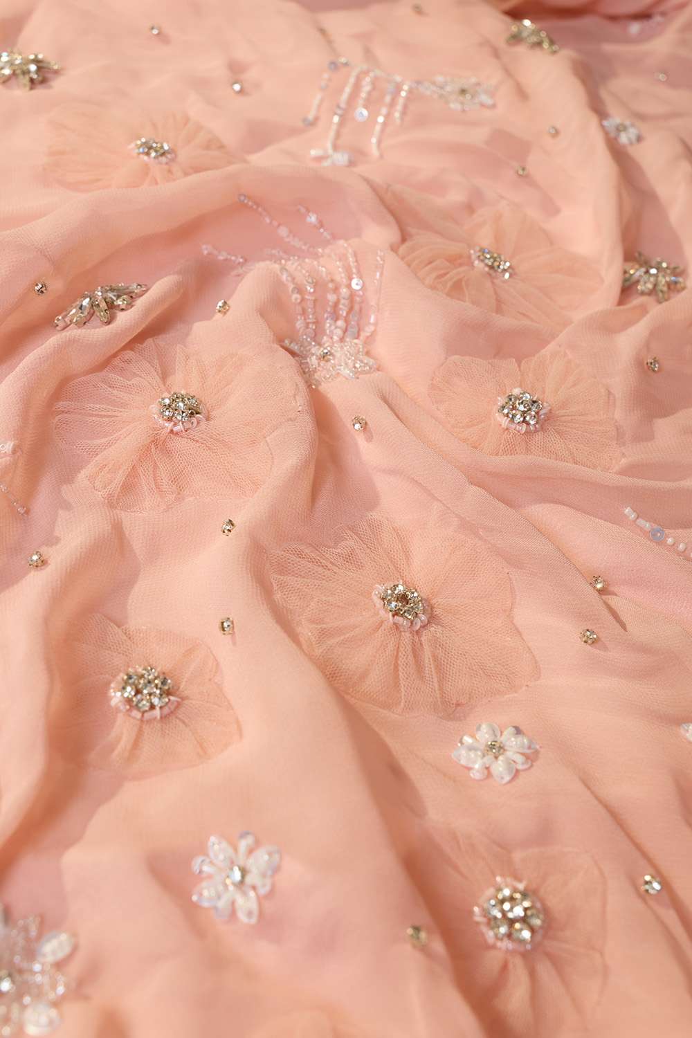 Light Pink Viscose Georgette Embroidered Saree image number null