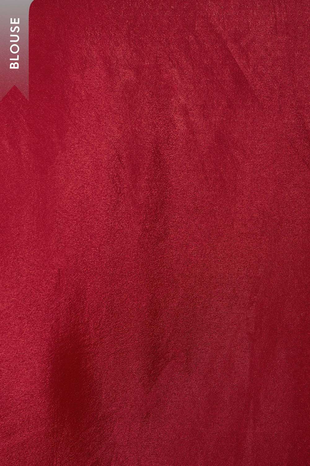 Dark Red Woven Pure Silk Crepe Saree image number null