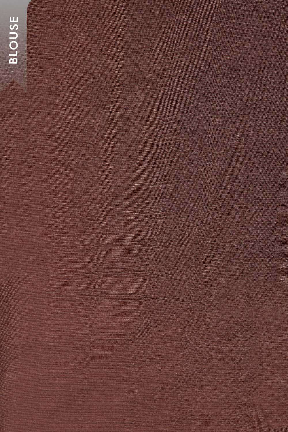 Brown Silk Modal Embroidered Saree image number null