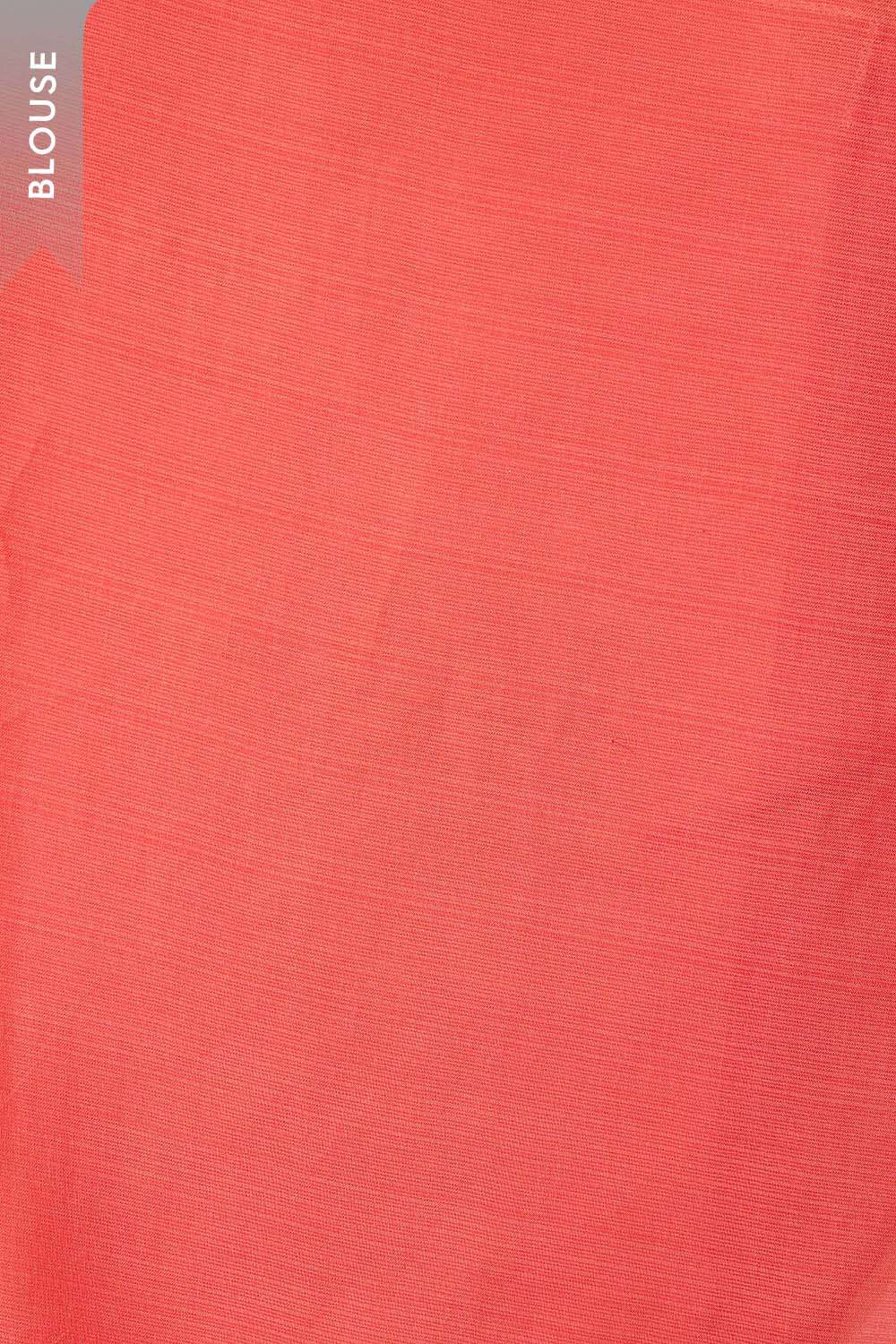 Orange Silk Modal Embroidered Saree image number null