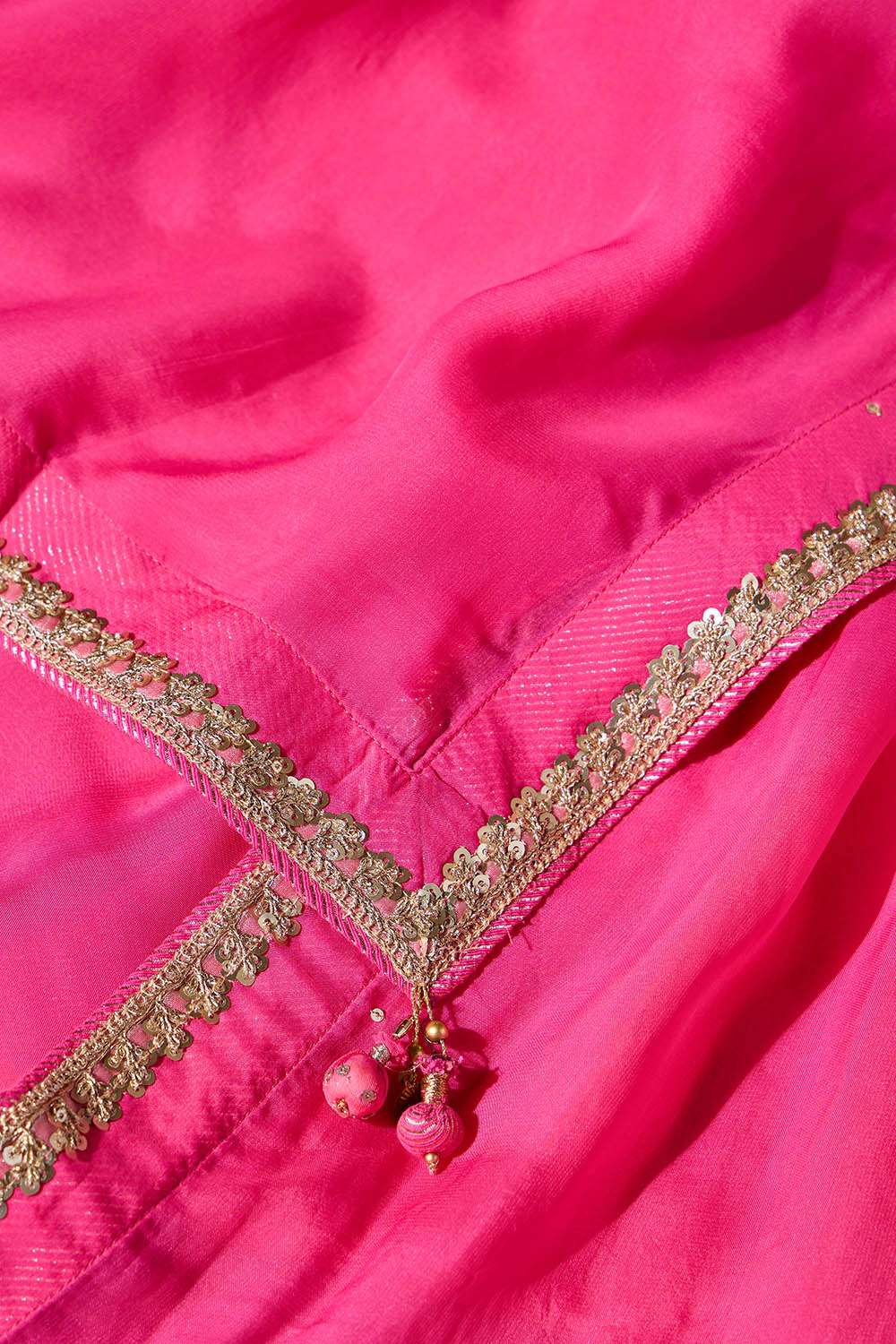Pink Viscose Organza Embroidered Saree image number null